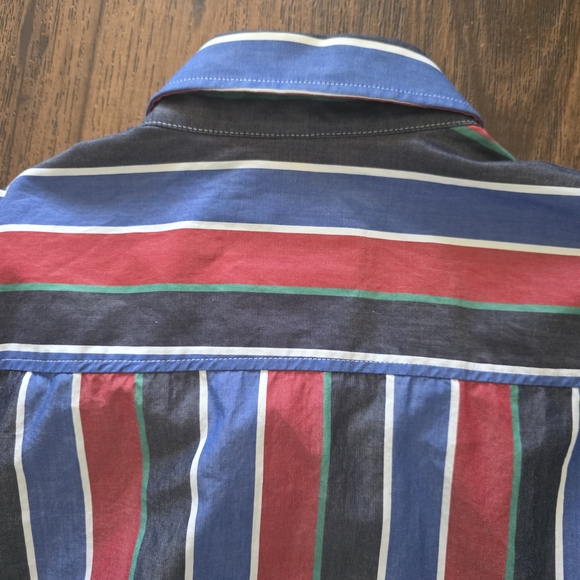 Haupt Slim Fit Button Down Striped Multicolor Men's Shirt L 16.5 - Picture 10 of 11